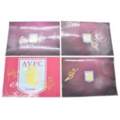 Four signed Aston Villa A4 club badges
