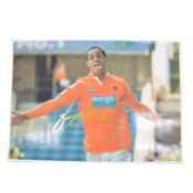 Signed Tom Ince A4 colour photograph, Blackpool Town