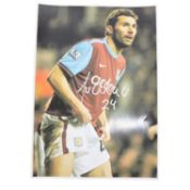 Signed Carlos Cueller A4 coloured photograph, Aston Villa