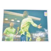 Signed Christian Benteke A4 coloured photograph, Aston Villa