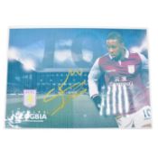 Signed Charles N'Zogbia A4 coloured photograph, Aston Villa