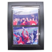 Signed Jack Charlton and Martin Peters framed photographs