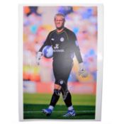 Signed Kasper Schmeichel A4 colour photograph, Leicester City