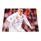 Signed Tom Ince A4 colour photograph, England U21