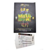Signed Brazil vs Cameroon friendly matchday programme