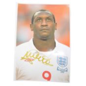 Signed Emile Heskey A4 colour photograph, England