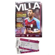 Aston Villa vs Chelsea signed matchday programme