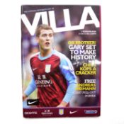 Aston Villa vs Sunderland signed matchday programme