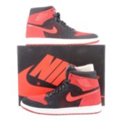 Nike Air Jordan 1 Retro Hi Flyknit, black/varsityred-white, UK12,