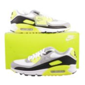 Nike Air Max 90, white/particle grey/volt black, UK10.5,