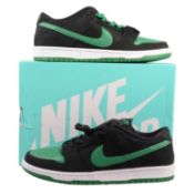 Nike SB Dunk Low Pro, black, pine green, black, white, UK11,
