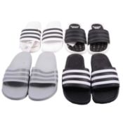 Adidas four pairs of sliders, various colours, all UK10,