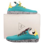 Adidas, Pharrell Williams PW Tennis HU, Teal, Yellow< Grey, UK 11.5