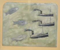Max Wildman, attributed (20th/21st century) Fish and Steamboats