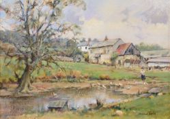 § David Hyde (b. 1929-) Feeding the Ducks, Devon