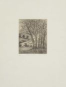 John Barradell (20th/21st century) Woods at Gumley, and two other etchings,