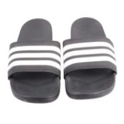 Adidas, Sliders, Black/White, UK 9, No Box
