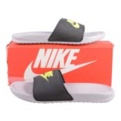 Nike, Benassi Jdi, Wolf Grey/Volt-Black, UK 11, boxed.