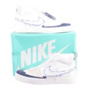 Nike, SB Zoom Blazer Mid Edge, White/Midnight Navy, UK 10.5, box damaged
