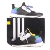 Adidas Solar Hu Glide, Black/White/Purple/Blue/Red/Green, UK 10.5, boxed.