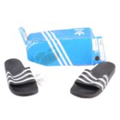 Adidas Adilette Slides, Black/White, UK 10, box Damaged.
