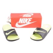 Nike, Benassi Solarsoft, Black/Volt, UK 10, box damaged.