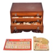 A Mahjong set, in wooden case