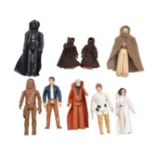 Nine Palitoy/Kenner Star Wars action figures, including