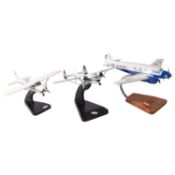Five 1:48 scale model civil aviation aircraft