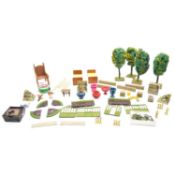 A collection of lead figures and other vintage toys