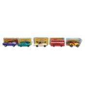 Five Matchbox die-cast models, boxed