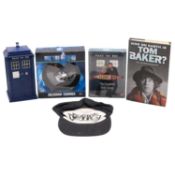Three boxes of Dr Who collectables and memorabilia
