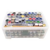 Five boxes of modelling equipment, including paint, tools, etc.