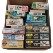 Sixteen model aircraft kits, including Heller, Frog, Airfix, Novo and others, boxed