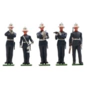 Collection of Britains and other resin soldiers, cast metal QEII, and a Triang wooden fort