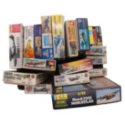 Twenty model aircraft kits, including Heller, Italaerei, Airfix, LS, Matchbox and others, all boxed