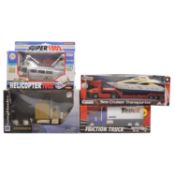 Thirteen die-cast model trucks