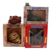 Four 'Boglin' toys, three boxed
