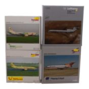 Nine Herpa Boeing model aircraft, all boxed
