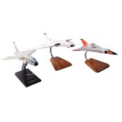 Three scale model military jet aircraft