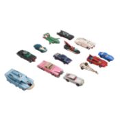 Twelve Dinky and Corgi diecast model vehicles, mostly TV-programme related