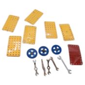 Box of assorted Meccano, 1930s and 1960s