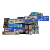 Nineteen model aircraft kits
