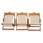 Charlie Bears - three folding Teddy Bear deck chairs