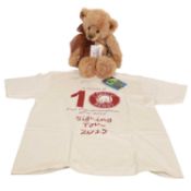 Charlie Bear - 'Scribbles' 2010 signing teddy bear, CB104670 and signed tshirt