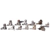 Twelve model aero engines,