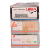Three Lima OO gauge locomotives, coaches and rolling stock,
