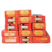 Quantity of OO gauge model railway coaches,