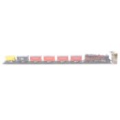 Wrenn OO gauge tank locomotive and six freight wagons, in display case