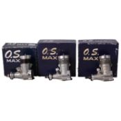 Three O.S. Max model aero engines,